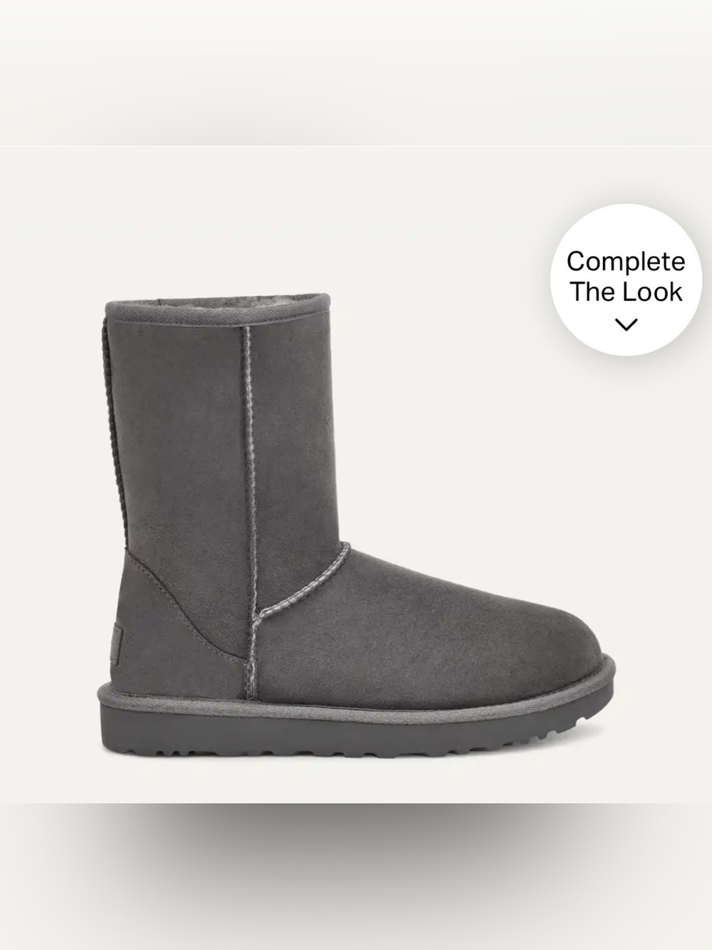 Ugg Classic Short Grey Boots with box Sz 7 $195 Sherpa lined